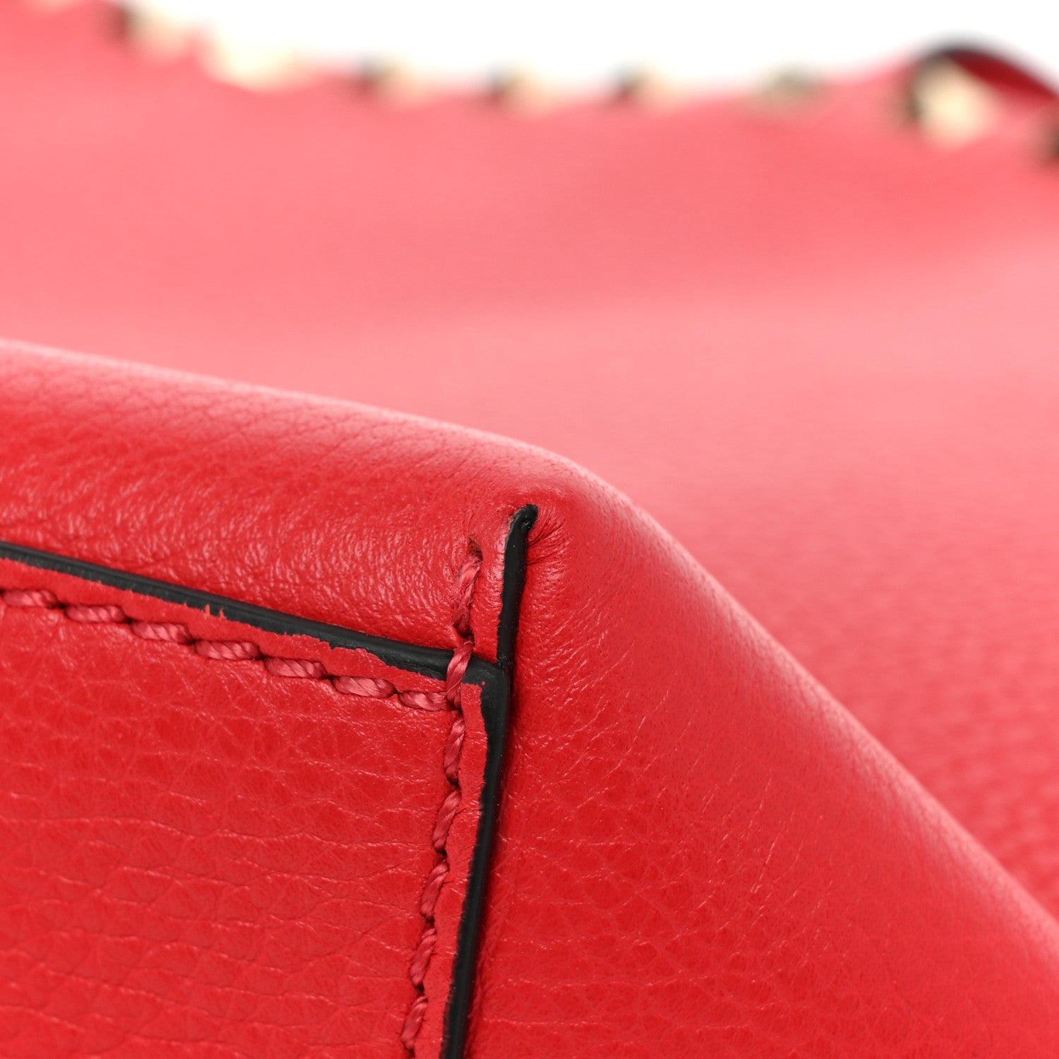 Valentino Garavani Grained Calfskin Small Rockstud Shoulder Tote Rouge Pur 8 of 10