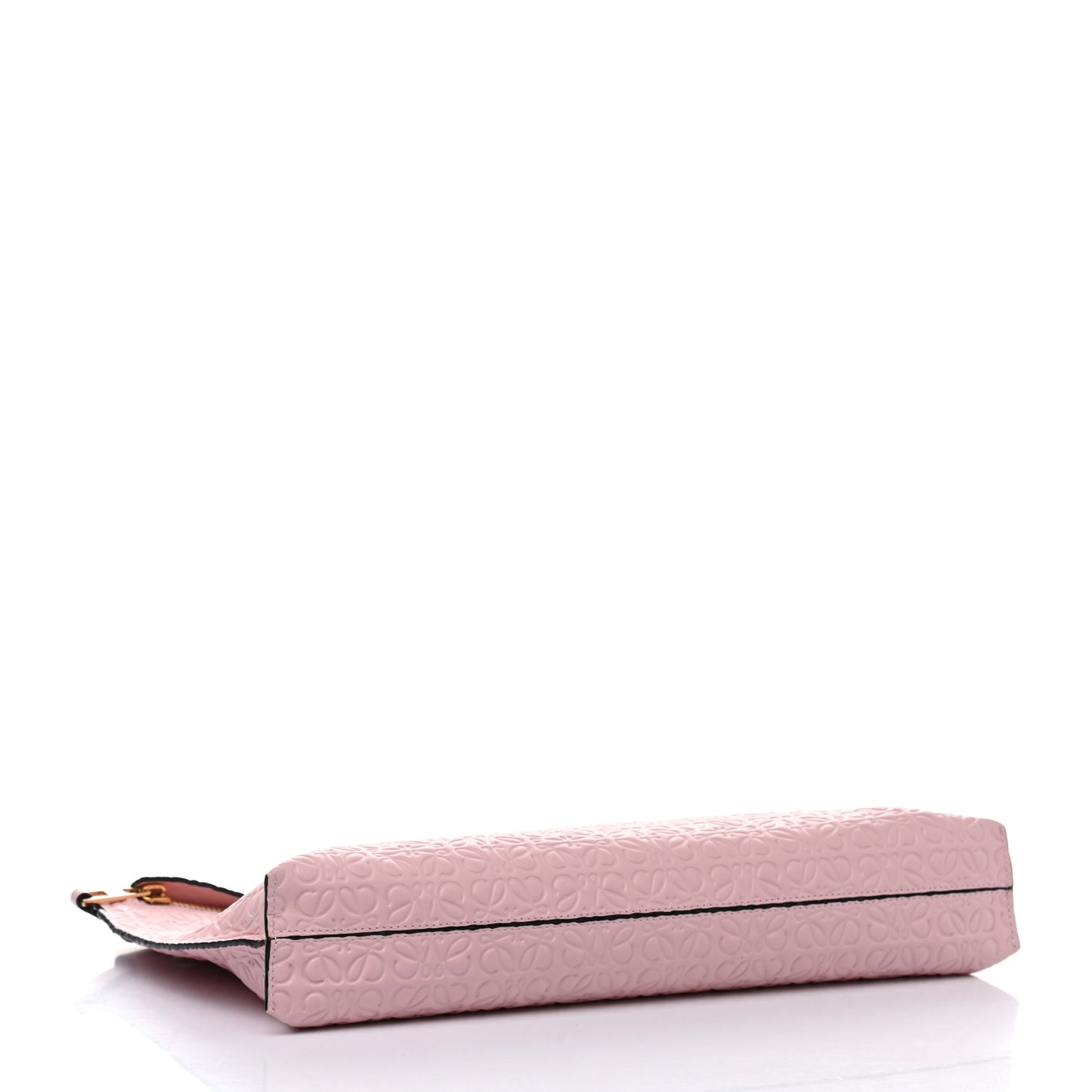 Calfskin Embossed Repeat T Pouch Soft pink