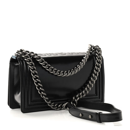 Chanel Glazed Calfskin Medium Boy Flap Black 2 of 12