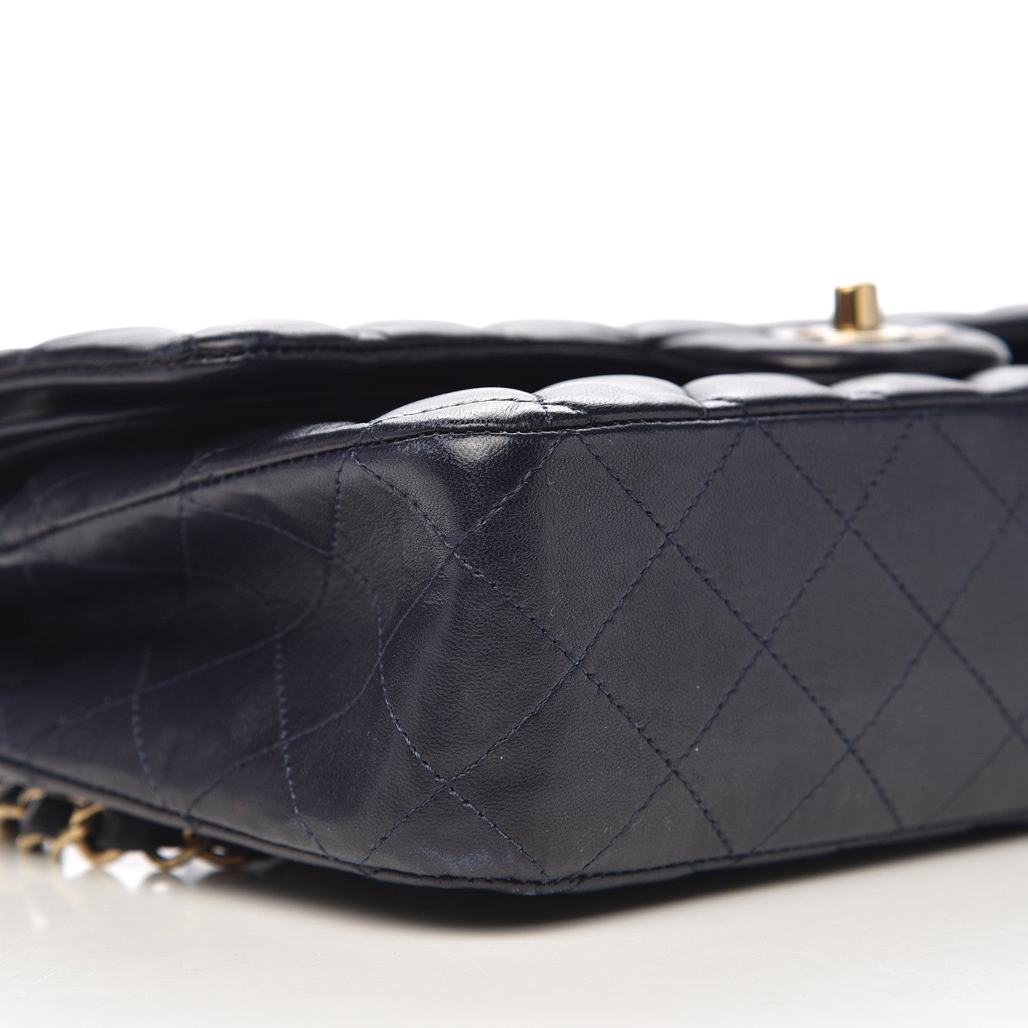 Chanel Lambskin Quilted Medium Double Flap Navy 17 of 19