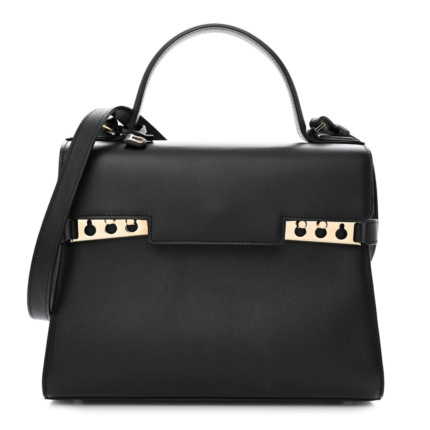 Delvaux Calfskin MM Tempete Satchel Black 3 of 11