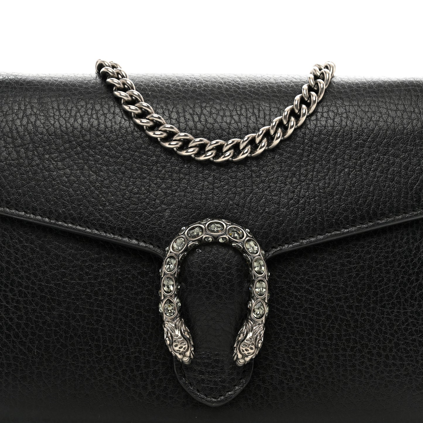 Calfskin Mini Dionysus Chain Wallet Black