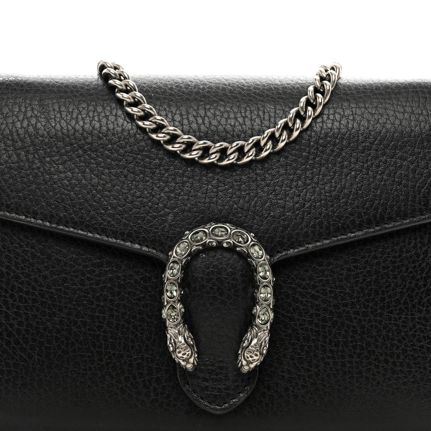 Gucci Calfskin Mini Dionysus Chain Wallet Black 5 of 13