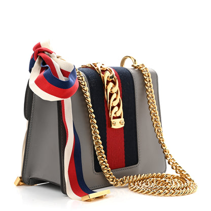 Gucci Calfskin Mini Sylvie Chain Shoulder Bag Deep Grey 2 of 9