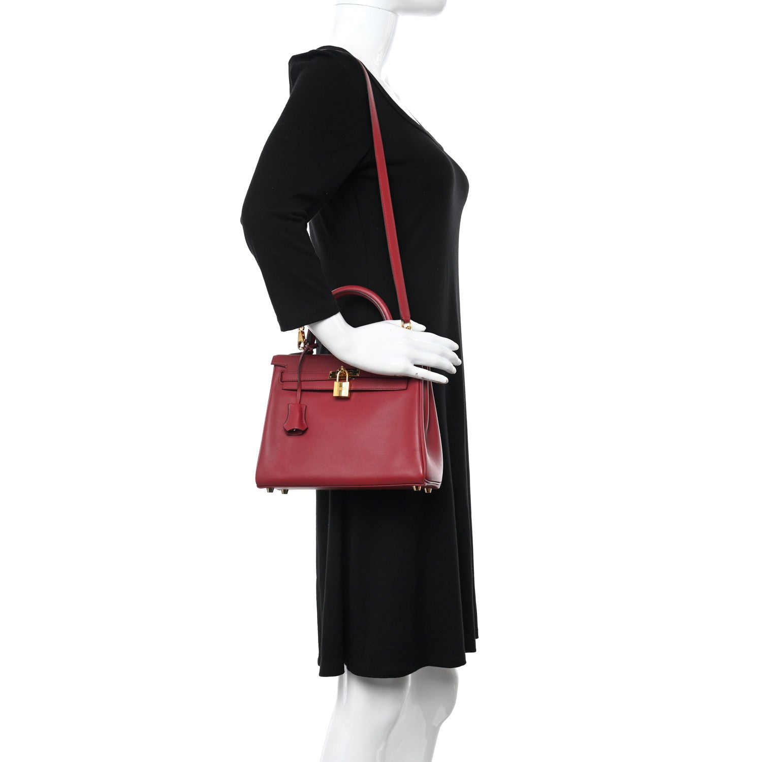 Hermes Swift Kelly Retourne 25 Rouge Grenat 2 of 15