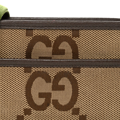 Gucci Monogram Jumbo GG Textured Dollar Calfskin Web Mini Crossbody Bag Camel Ebony New Acero 7 of 10