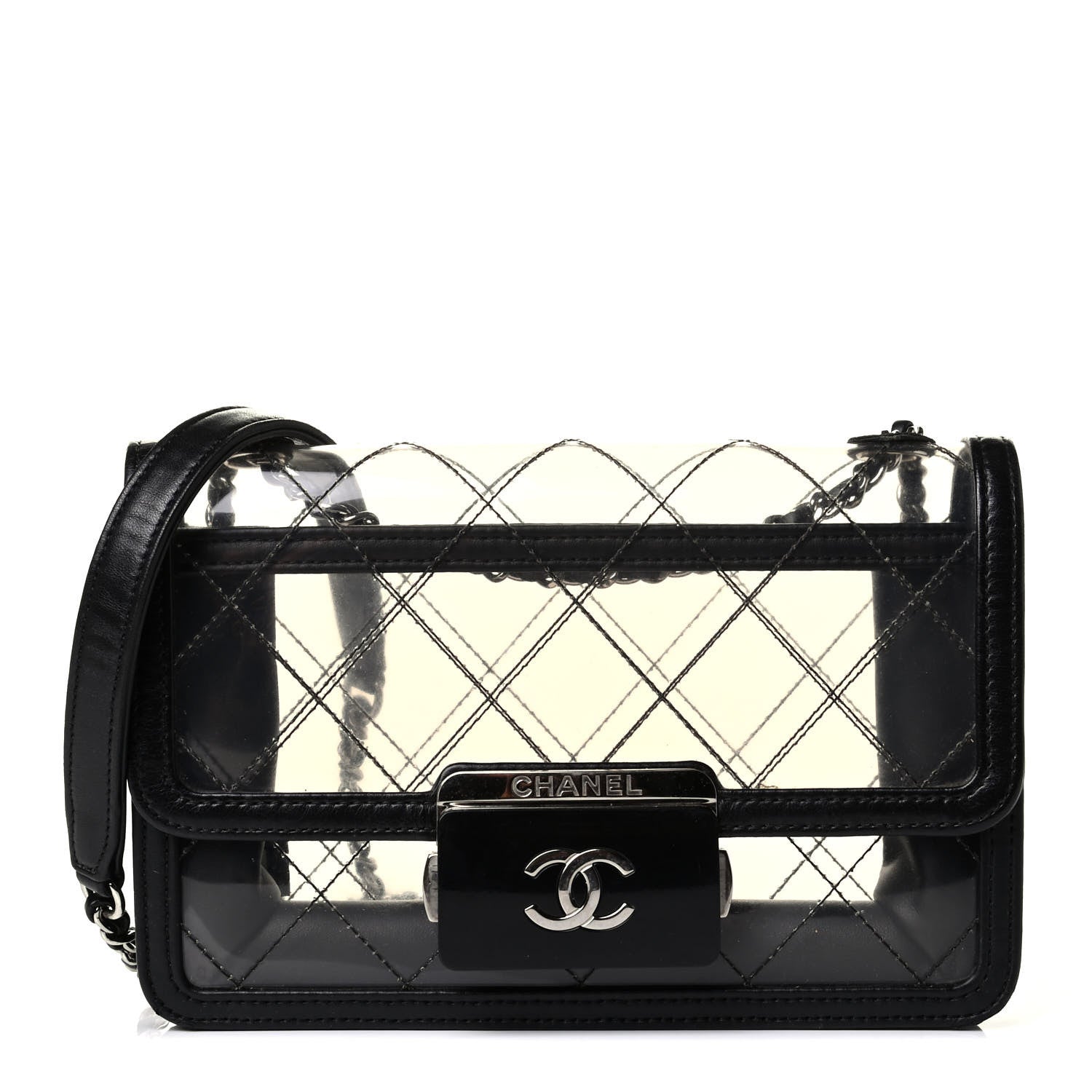 Chanel PVC Lambskin Quilted Mini Beauty Lock Flap Black 1 of 7