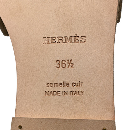 Hermes Suede Goatskin Oran Sandals 36.5 Beige Sable 8 of 9