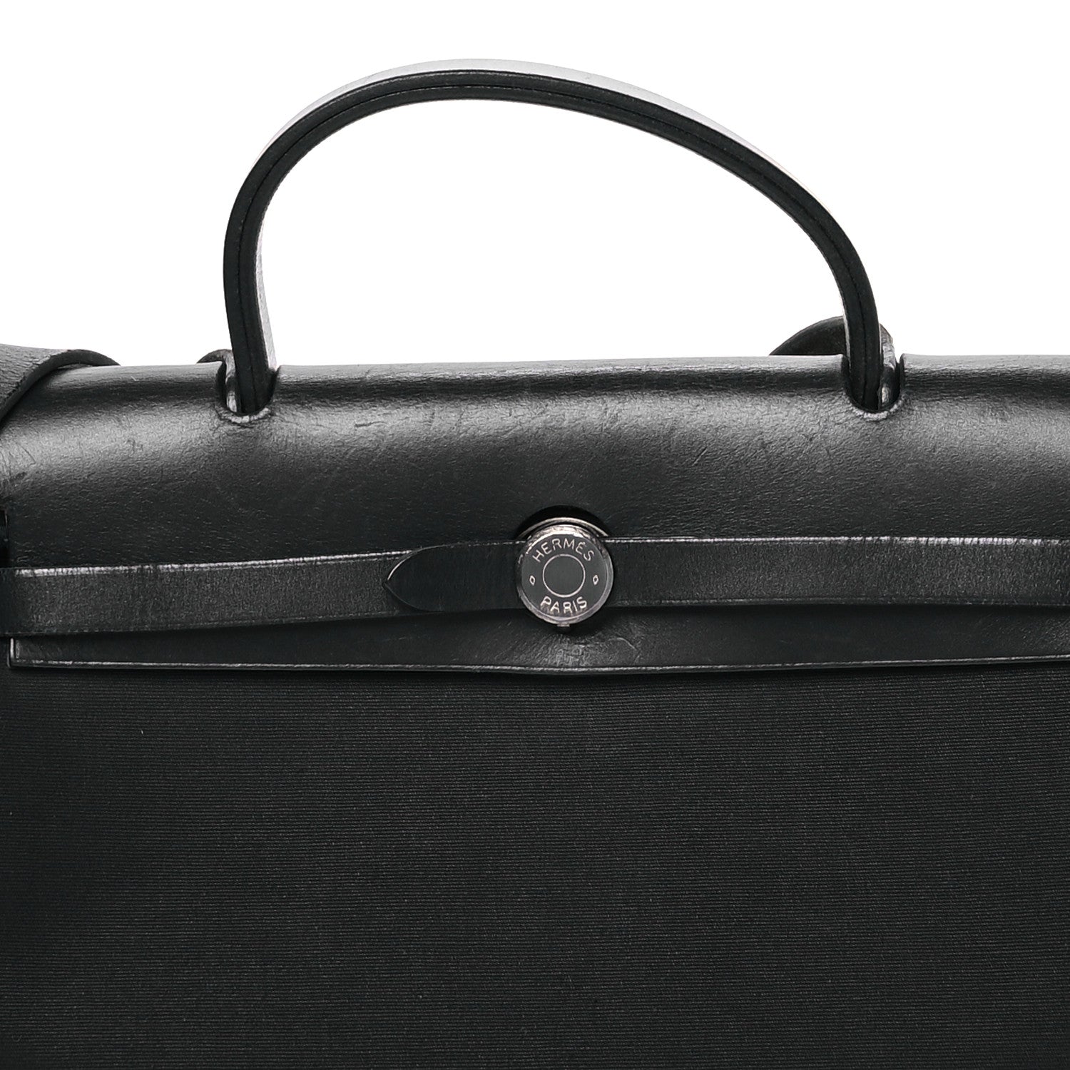 Hermes Toile Vache Calfskin Herbag 30 PM Black 8 of 14