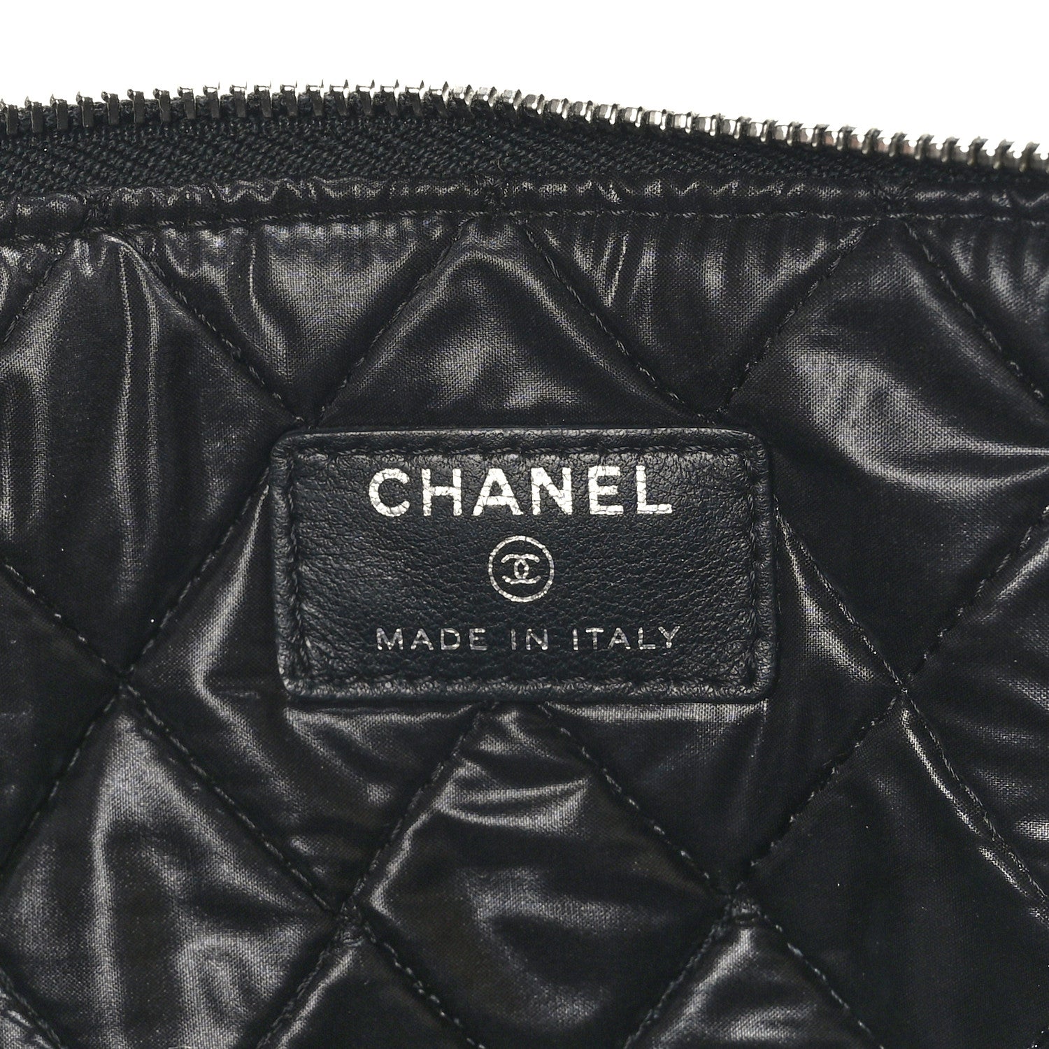 Chanel Tweed Lambskin Quilted Large Cosmetic Case Black 6 of 7