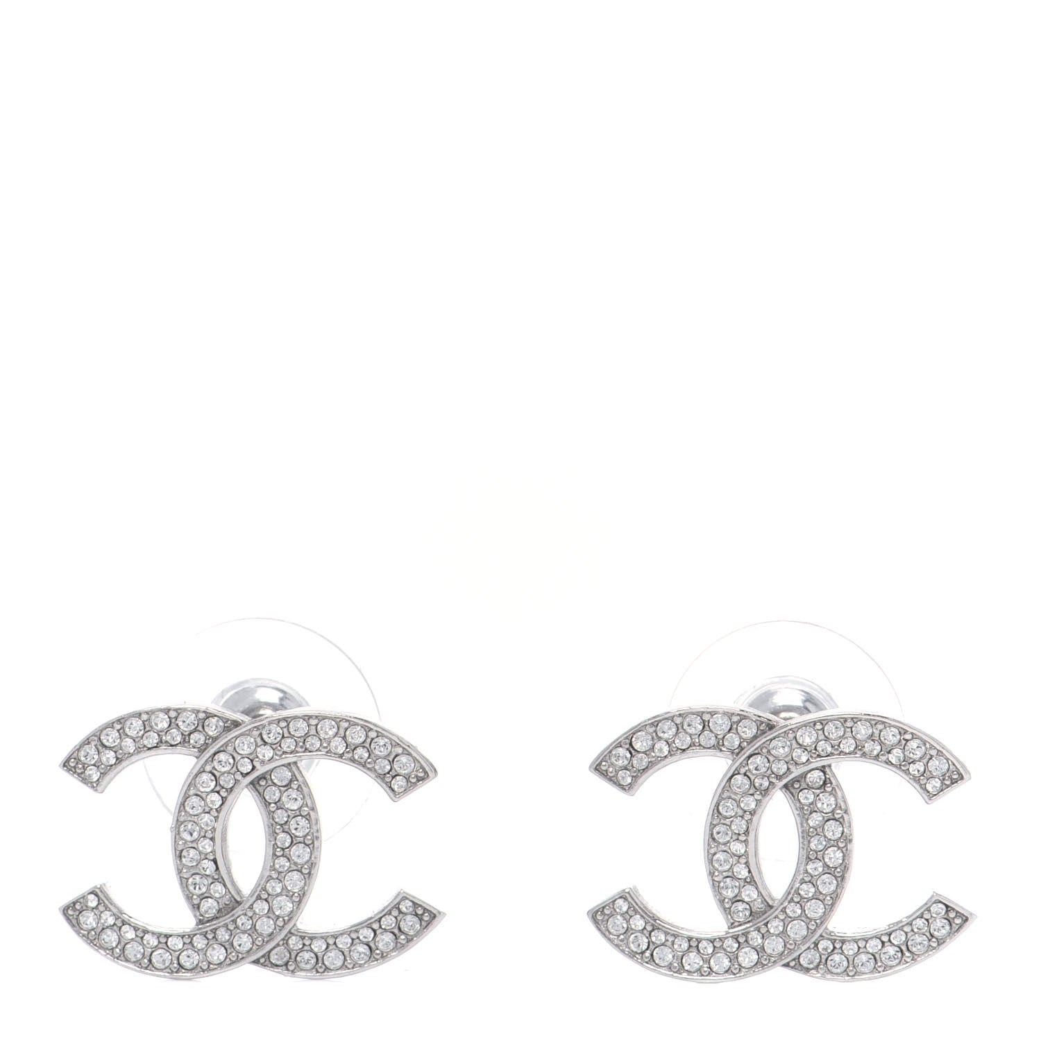 Chanel Crystal Palais Garnier CC Earrings Silver 1 of 4