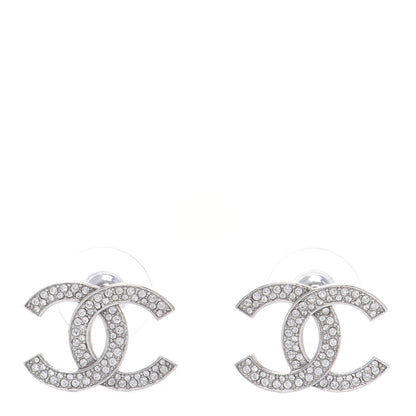 Chanel Crystal Palais Garnier CC Earrings Silver 1 of 4
