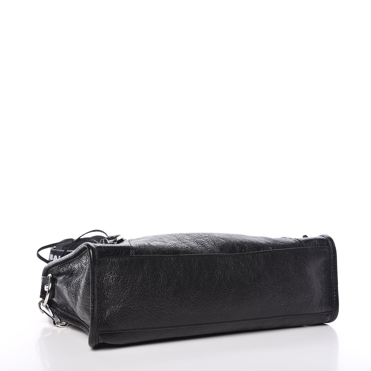 Balenciaga Agneau Classic Silver Hardware S City Logo Strap Black White 4 of 10
