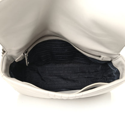 Prada Soft Calf Large Diagramme Flap Bianco 4 of 7
