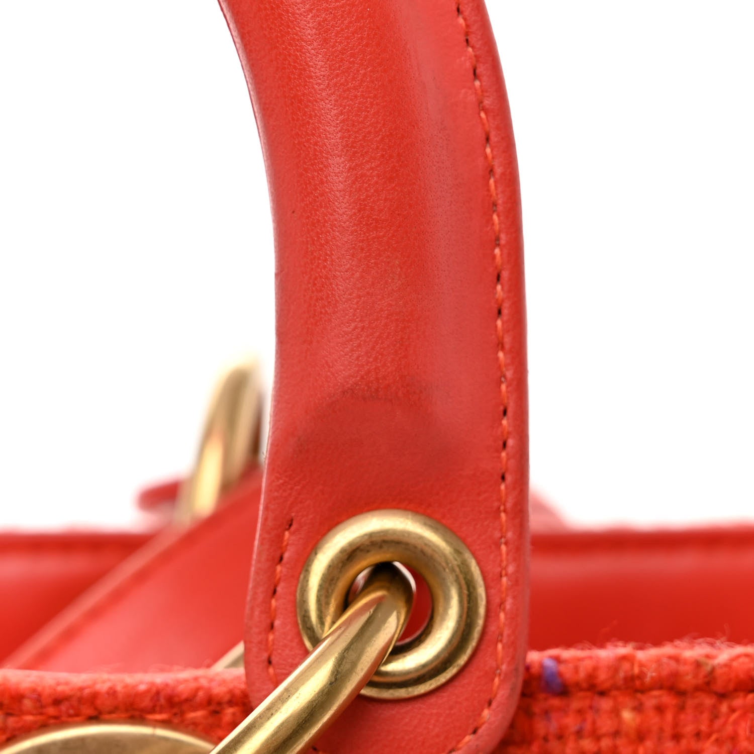 Christian Dior Tweed Cannage Large Lady Dior Orange 12 of 12
