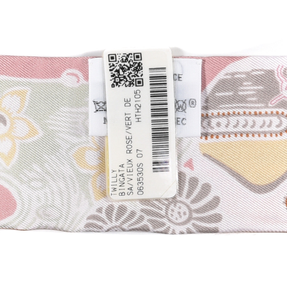 Silk Bingata Twilly Vieux Rose Vert De Eau