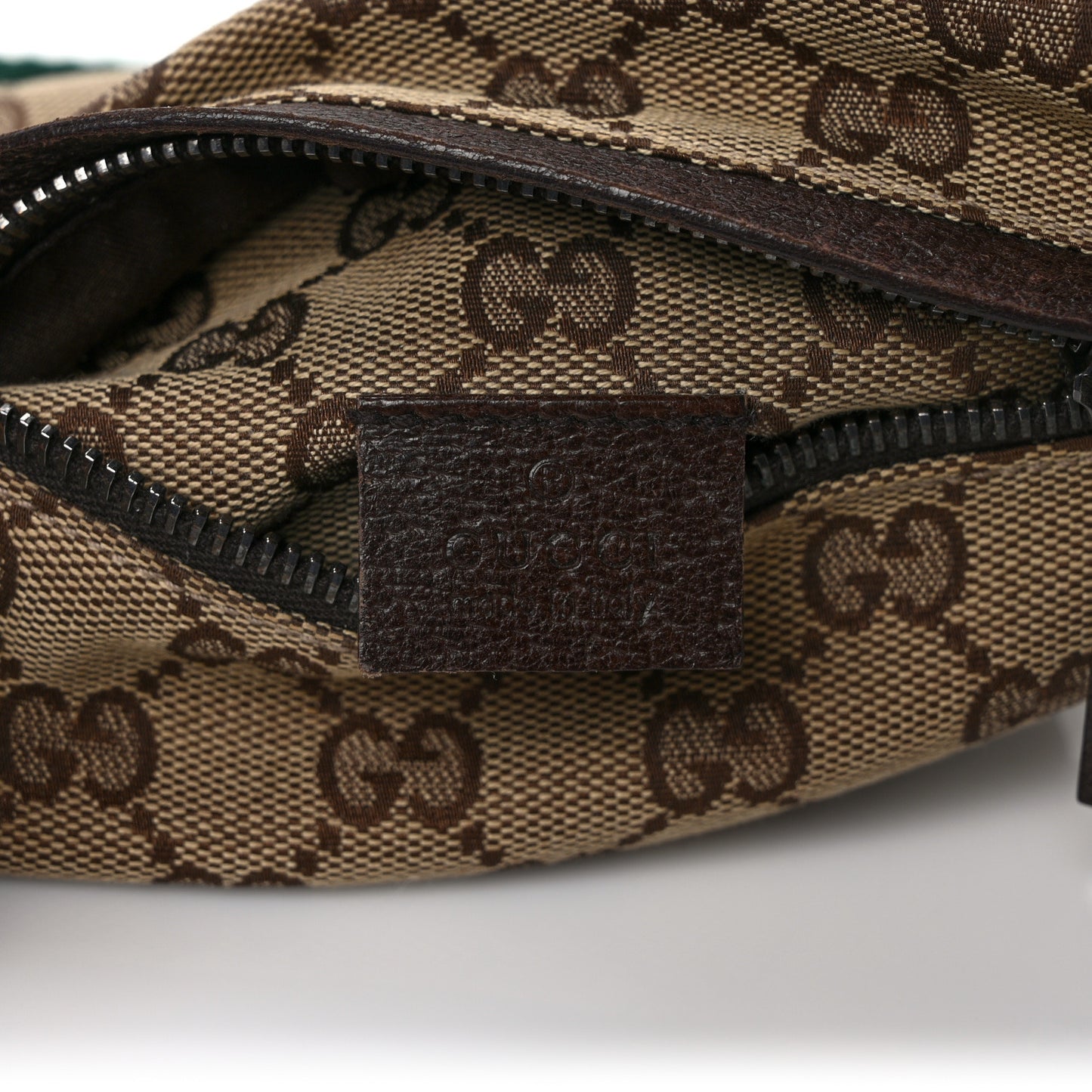 GG Monogram Web Double Pocket Belt Bag Dark Brown