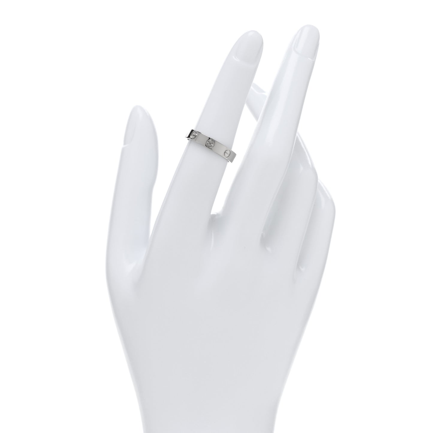 18K White Gold 3.5mm LOVE Wedding Band Ring 52 6