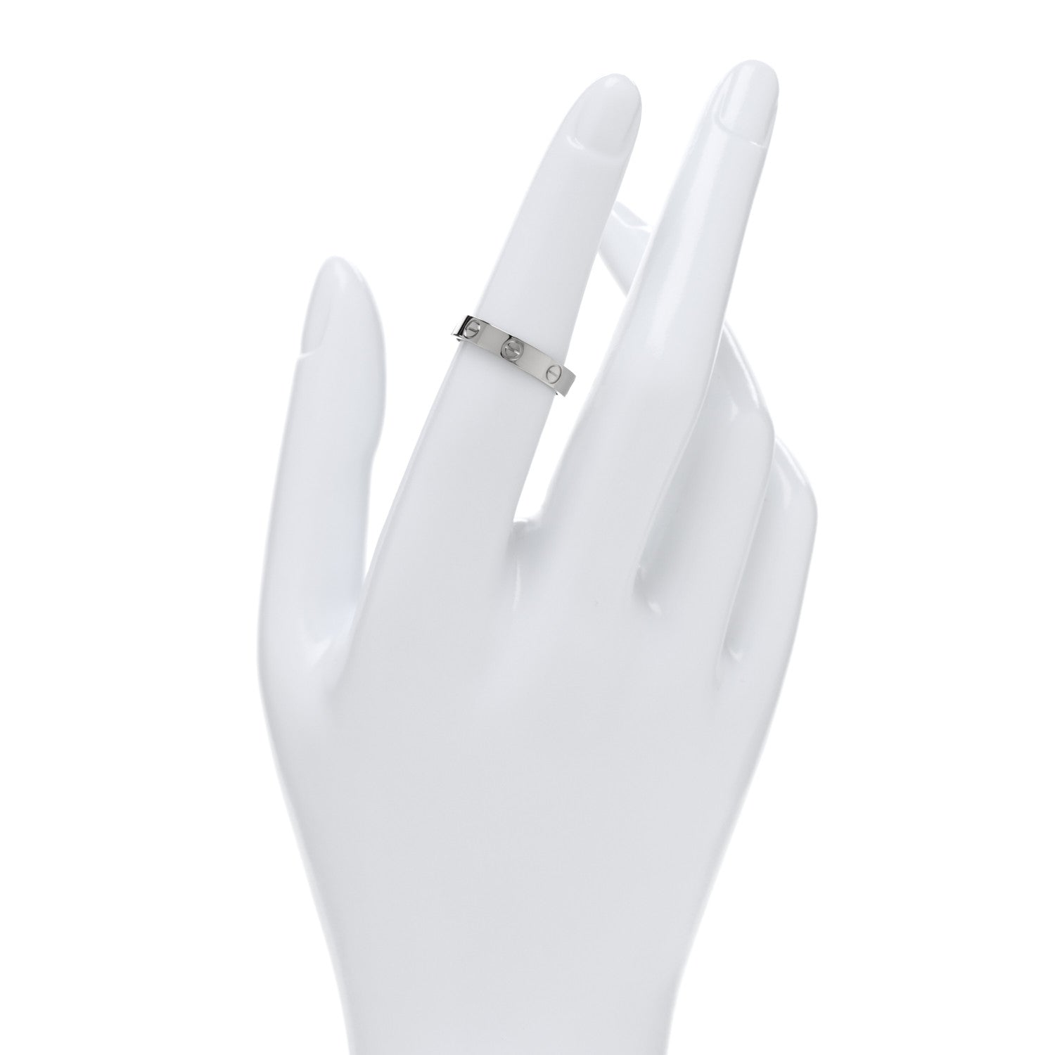 Cartier 18K White Gold 3.5mm LOVE Wedding Band Ring 52 6 2 of 5