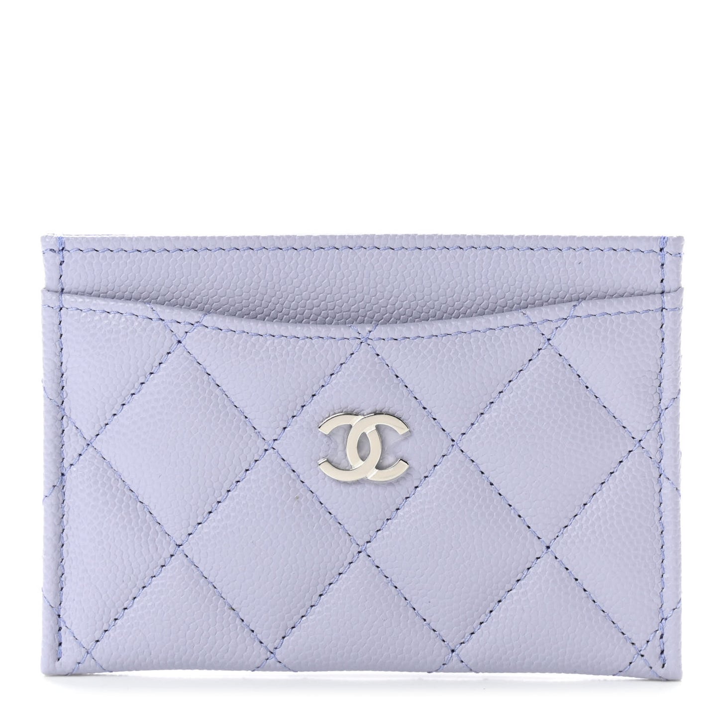 Caviar Quilted Card Holder Light Purple