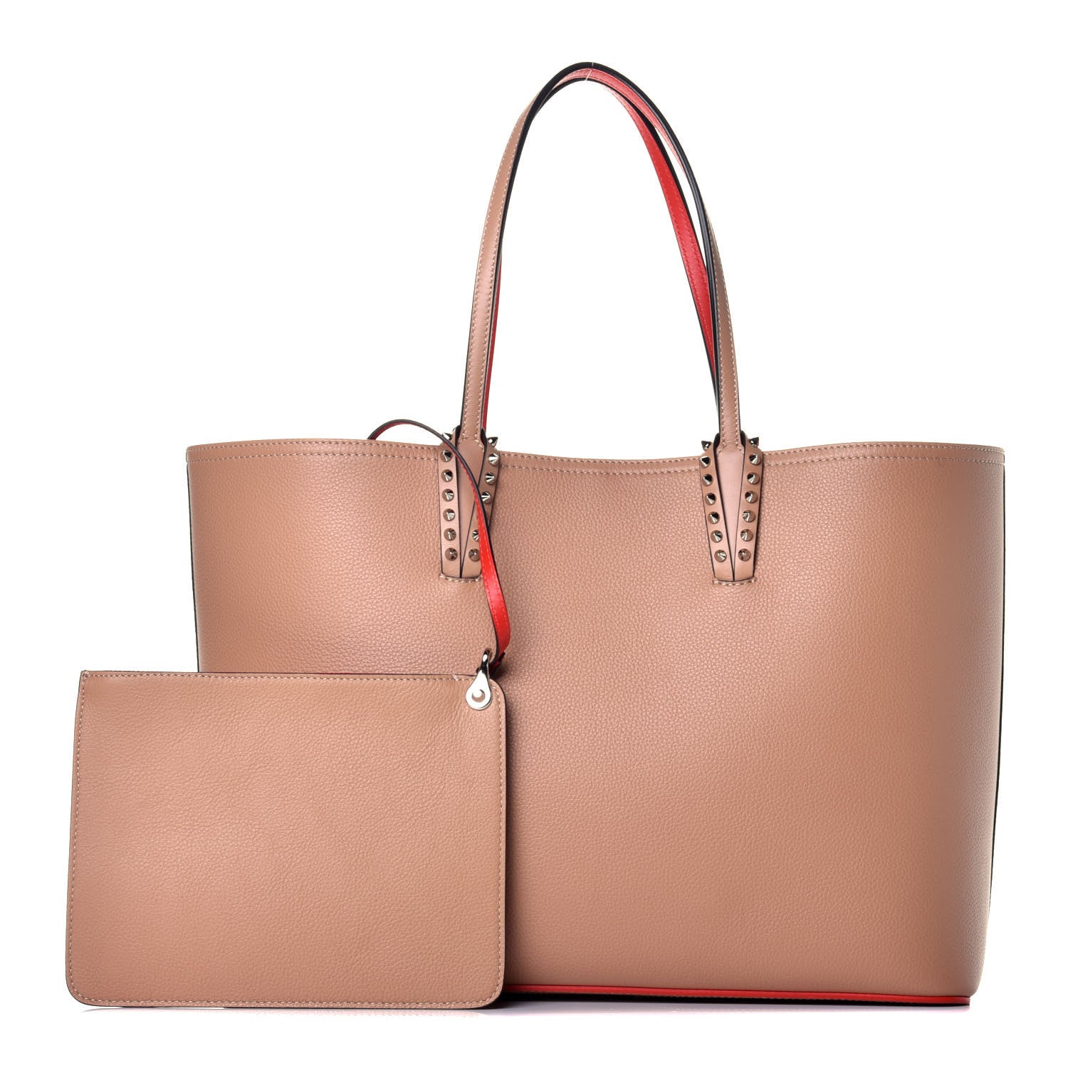 Christian Louboutin Calfskin Spikes East West Cabata Tote Nude 1 of 9