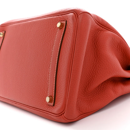 Hermes Taurillon Clemence Birkin 35 Sanguine 10 of 16