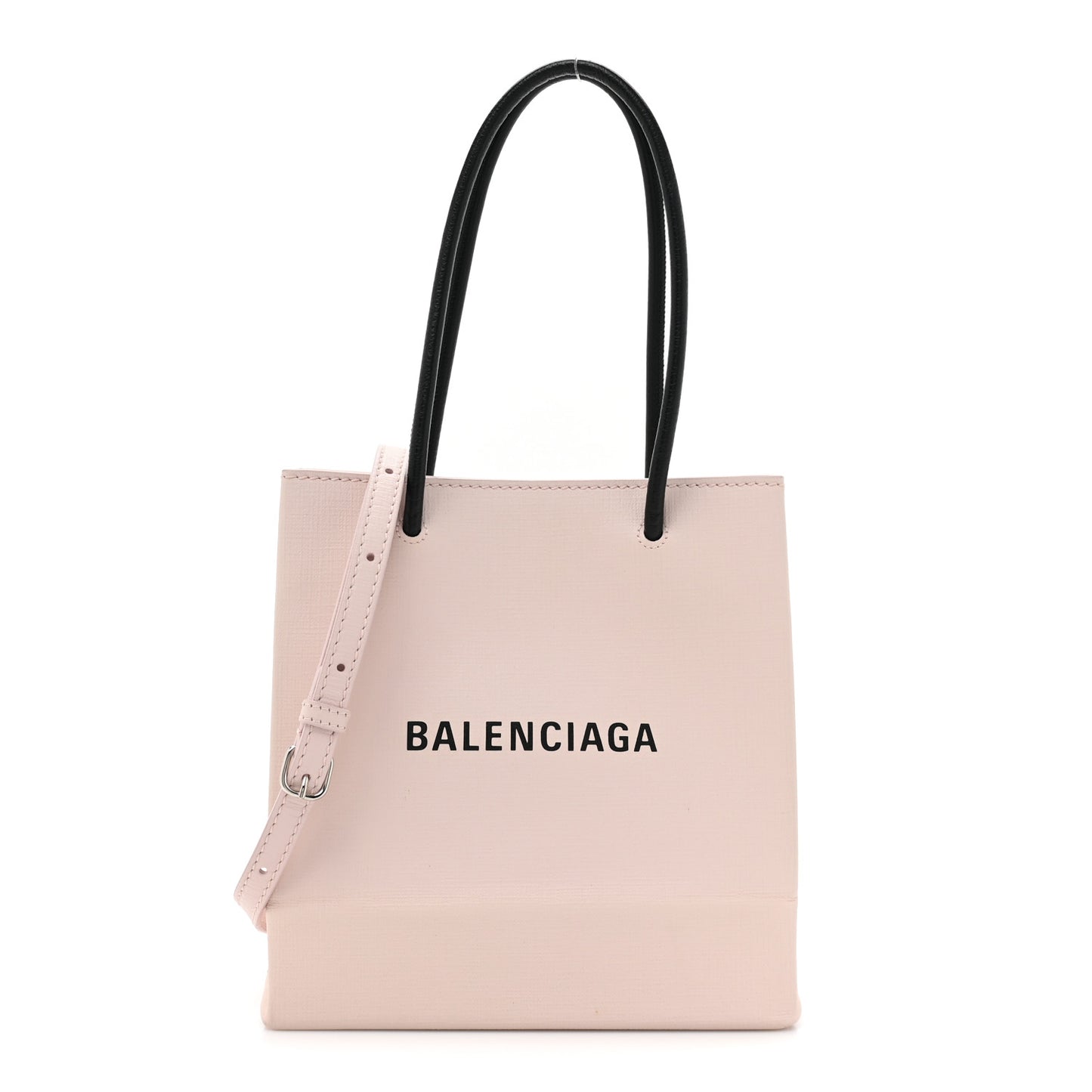 Squared Calfskin Logo North South Shopper Tote XXS Light Rose
