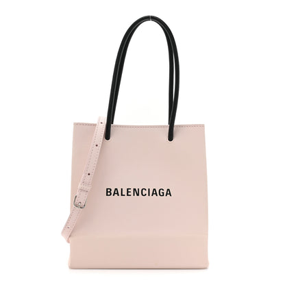 Balenciaga Squared Calfskin Logo North South Shopper Tote XXS Light Rose 1 of 9