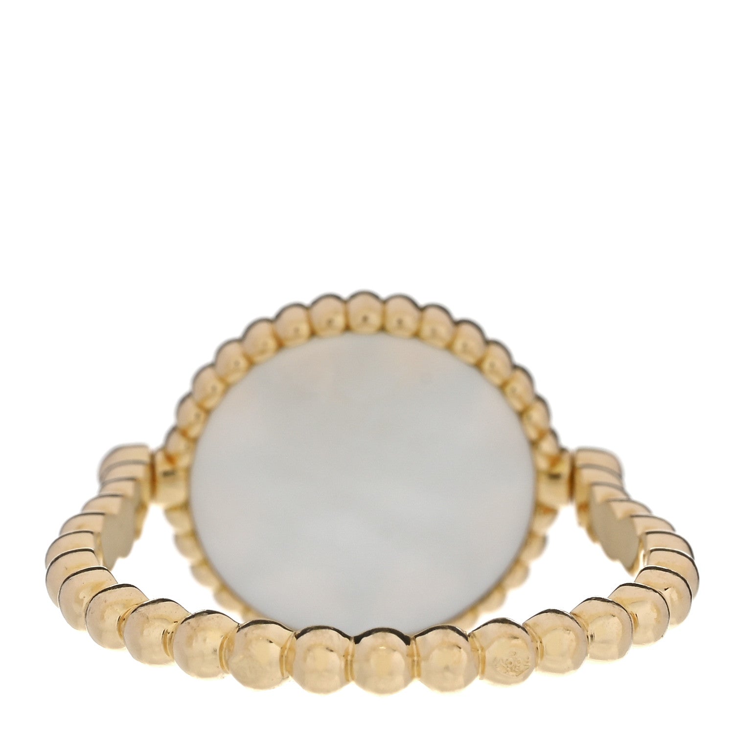 Christian Dior 18K Yellow Gold Diamond Mother of Pearl Rose Des Vents Ring 52 6 4 of 5