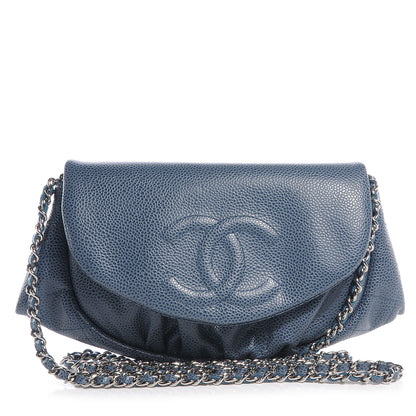 Chanel Caviar Half Moon Wallet On Chain WOC Blue 1 of 9