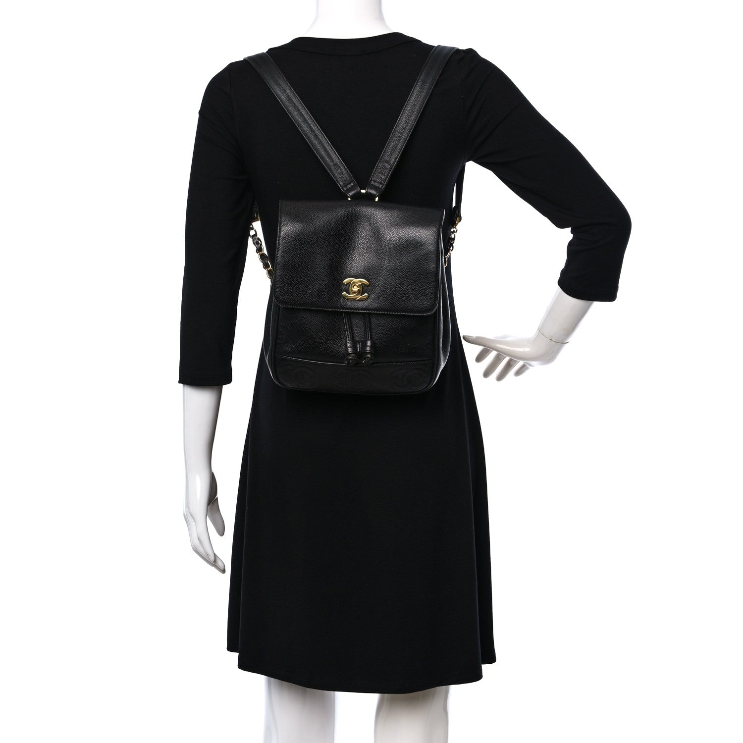 Chanel Caviar CC Backpack Black 2 of 9