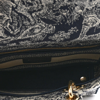 Christian Dior Toile de Jouy Embroidered Medium Lady D-Lite Navy 5 of 11