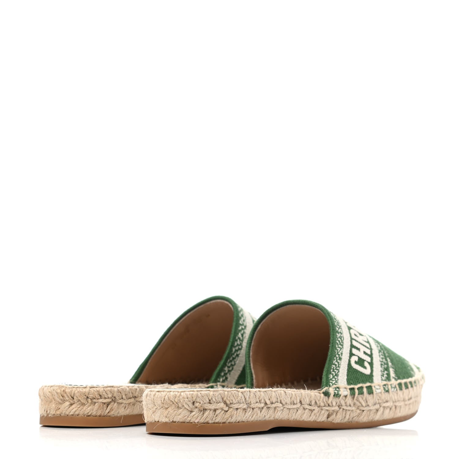 Christian Dior Canvas D-Stripes Embroidered Granville Espadrille 15mm Slippers 35 Fern 3 of 4