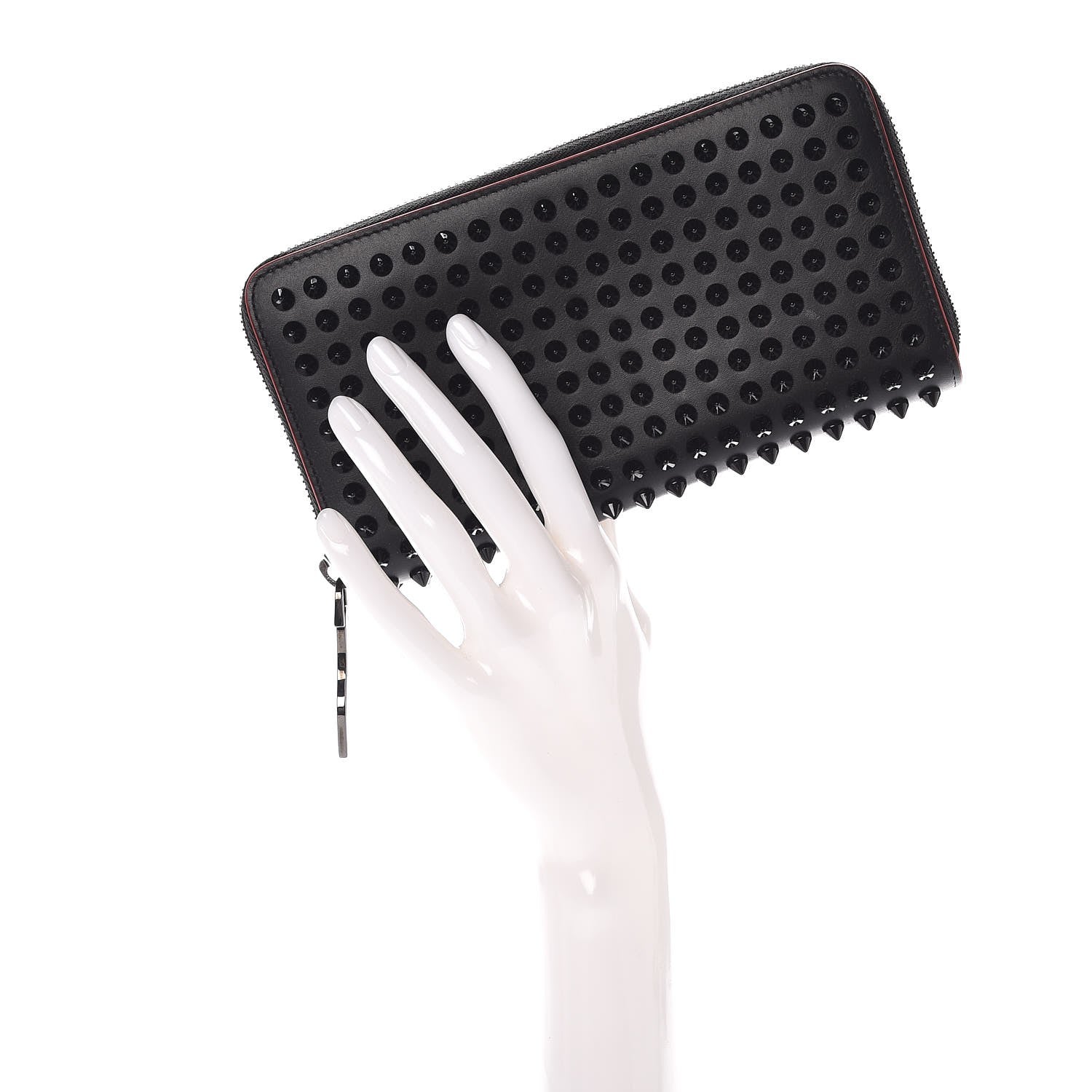 Christian Louboutin Specchio Panettone Spiked Zip Around Wallet Black 2 of 7