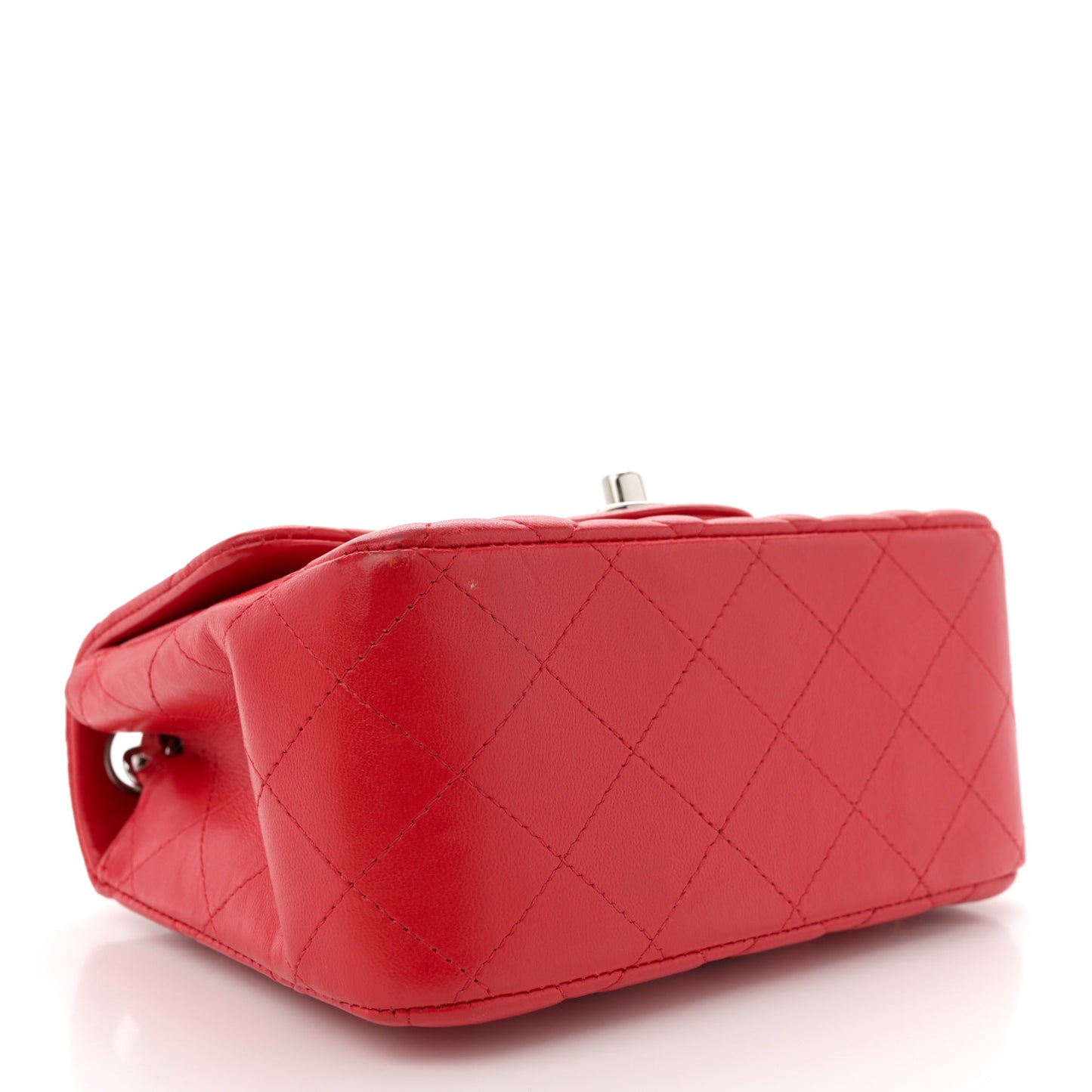 Lambskin Quilted Mini Square Flap Red