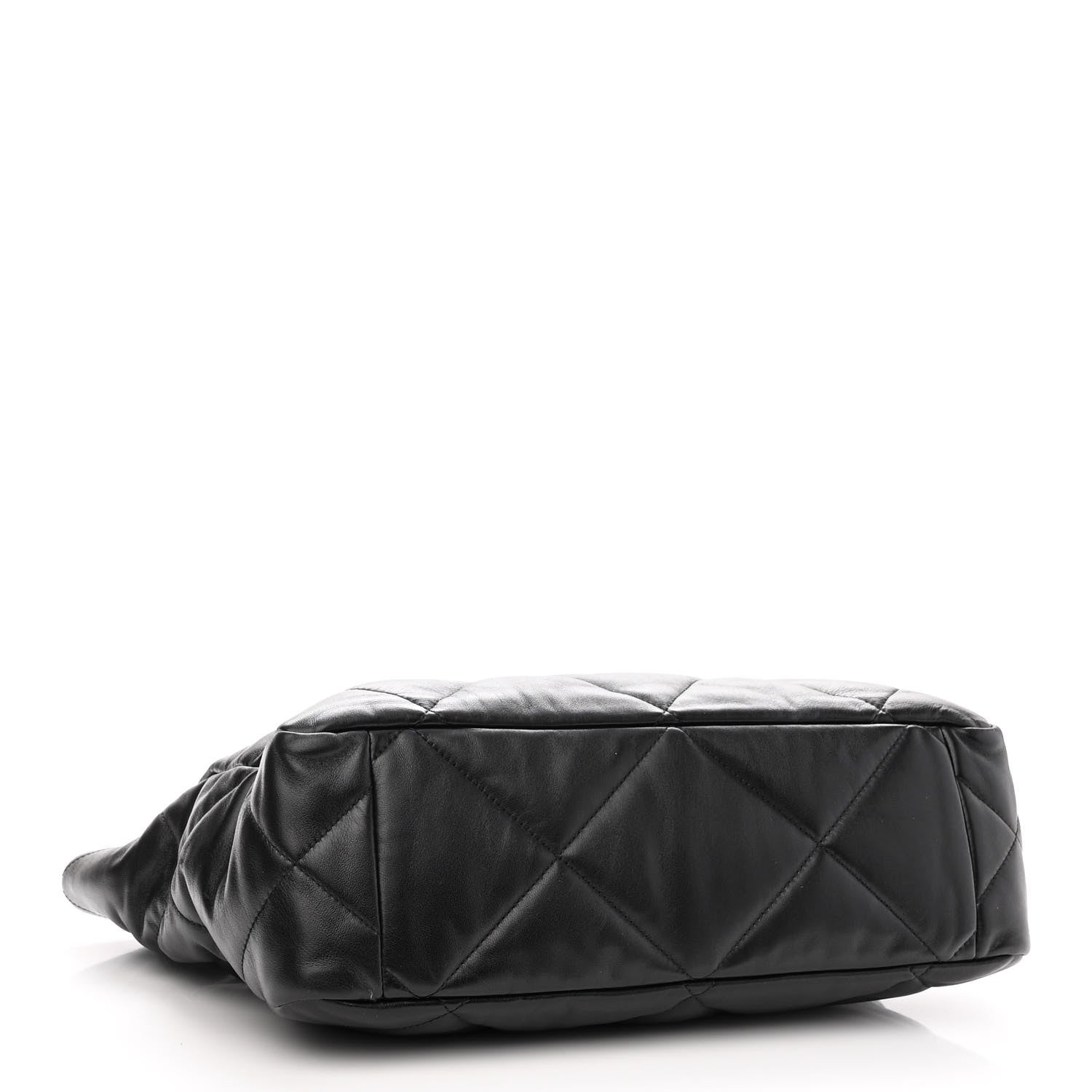 Chanel Lambskin Quilted Chanel 19 East West Shopping Bag Black 4 of 12