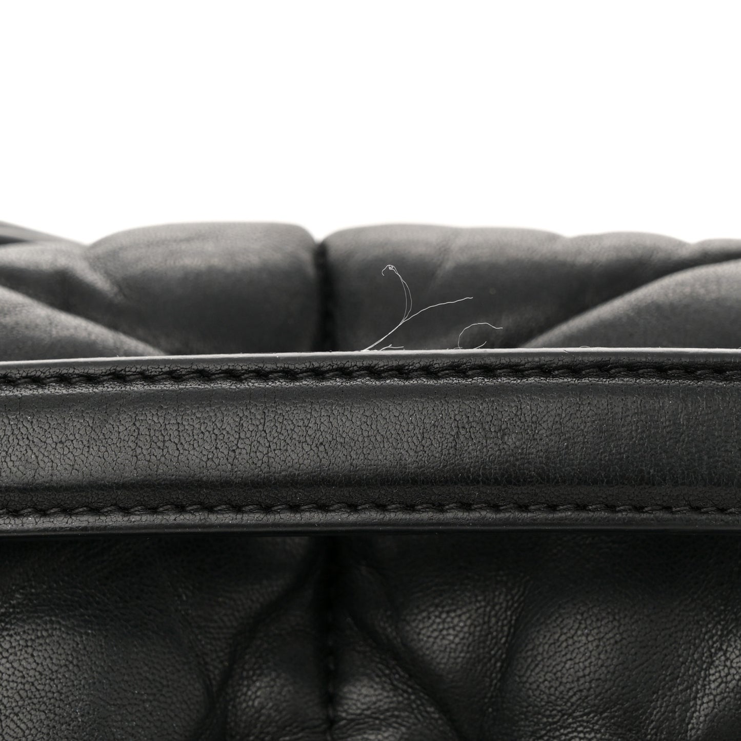 Lambskin Quilted Monogram Monochrome Medium Loulou Puffer Chain Satchel Black