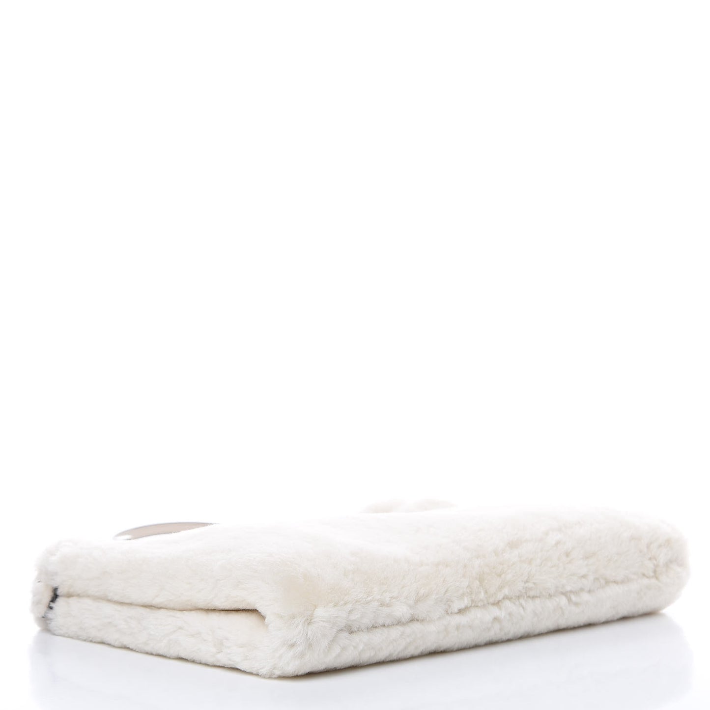 Shearling Peekaboo Iconic Clutch White Papavero