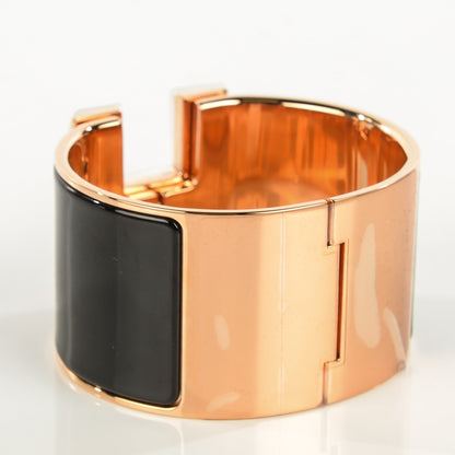 Hermes Enamel Extra Wide Clic Clac H Bracelet PM Black 3 of 6