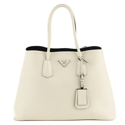 Prada City Calf Large Double Bag Talco 10 of 17