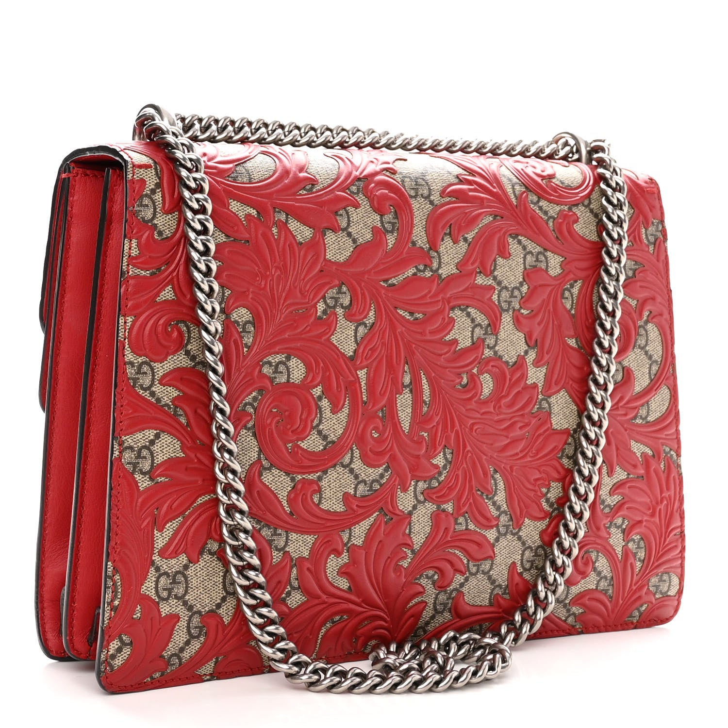 Gucci GG Supreme Monogram Arabesque Medium Dionysus Shoulder Bag Hibiscus Red 3 of 11