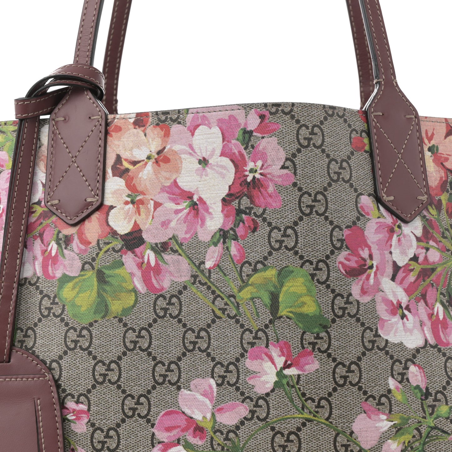 GG Supreme Monogram Blooms Medium Reversible Tote Beige Multicolor Dry Rose