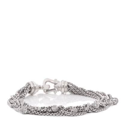 David Yurman Sterling Silver Diamond Pave Bead Multi Strand Bracelet 1 of 4