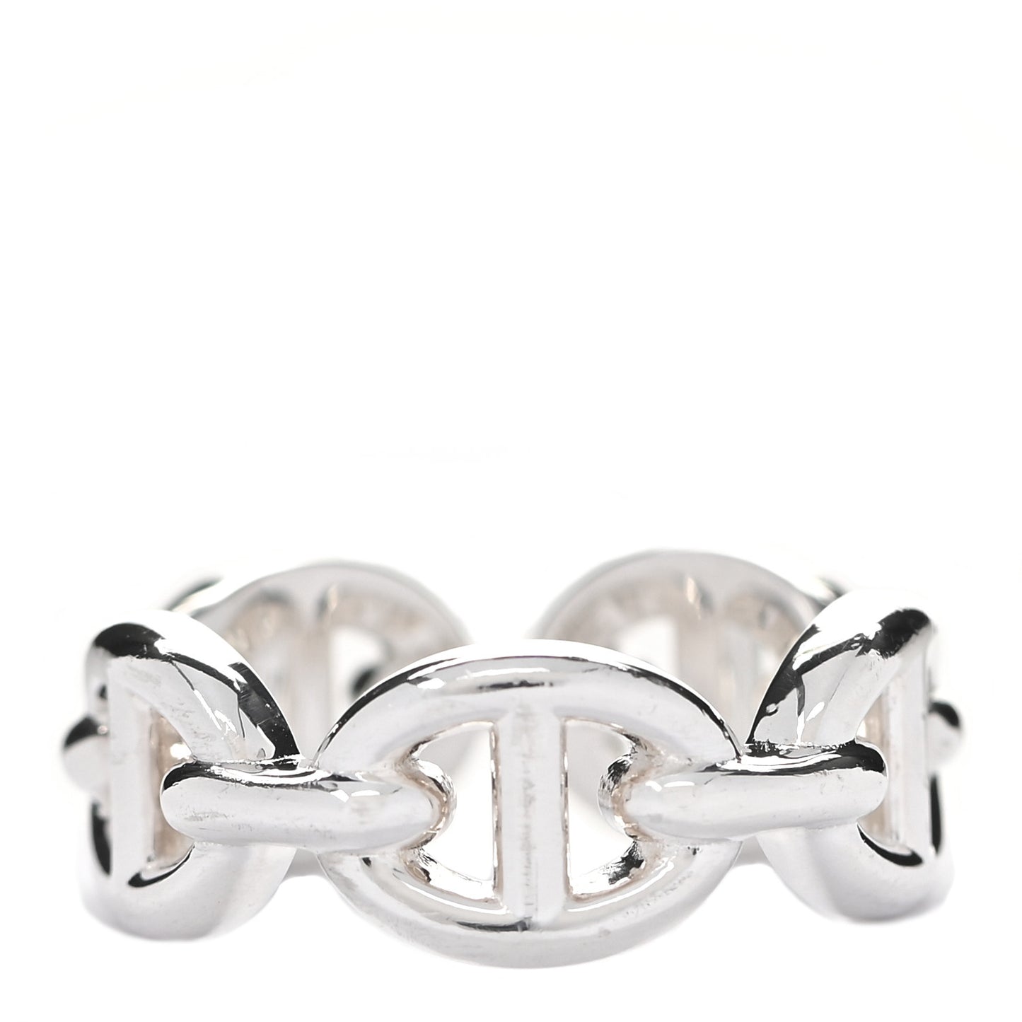 Sterling Silver PM Chaine d'Ancre Enchainee Band Ring 46 3.75
