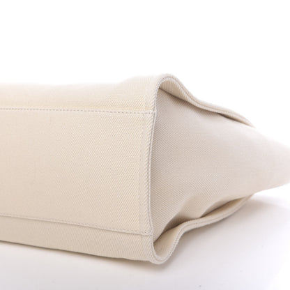 Chanel Canvas Pearl Large Deauville Tote Ecru Beige 10 of 10