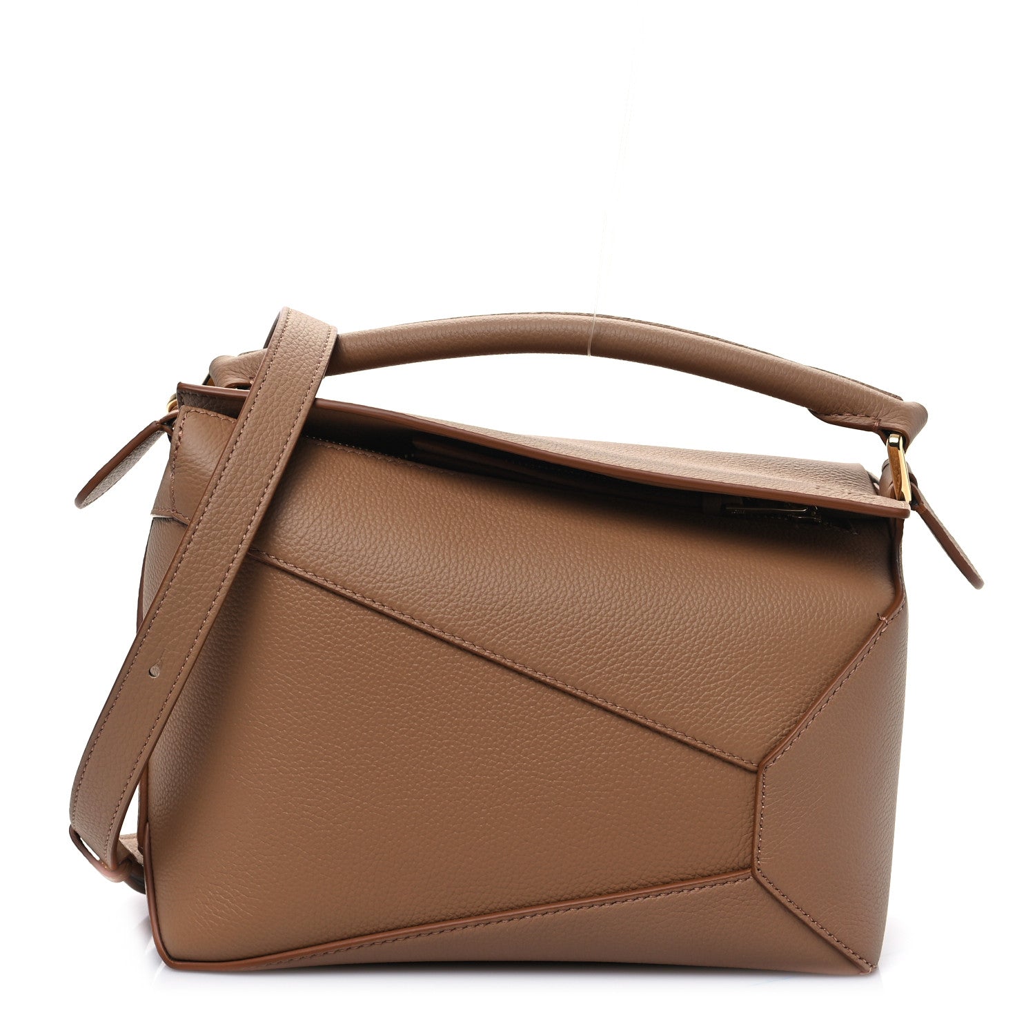 Loewe Grained Calfskin Small Puzzle Edge Bag Toffee 1 of 10