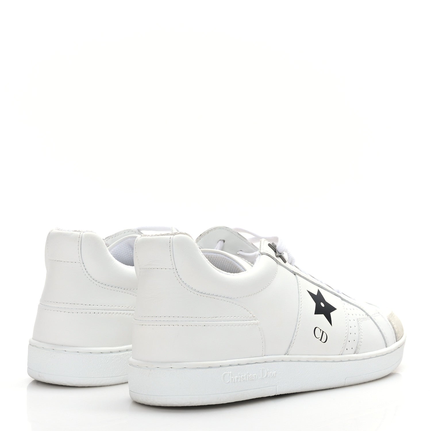 Christian Dior Calfskin Suede Dior Star Low Top Sneakers 35 White 4 of 8