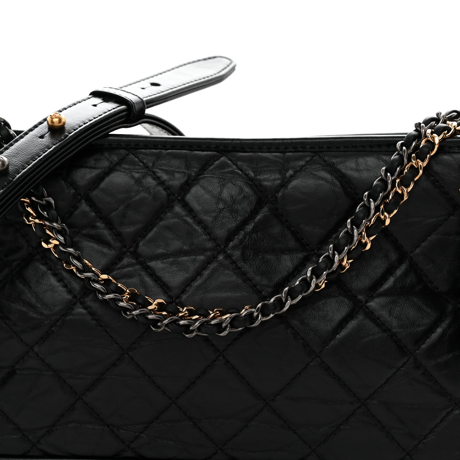 Chanel Aged Calfskin Quilted Medium Gabrielle Hobo Black 8 of 12
