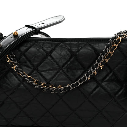 Chanel Aged Calfskin Quilted Medium Gabrielle Hobo Black 8 of 12