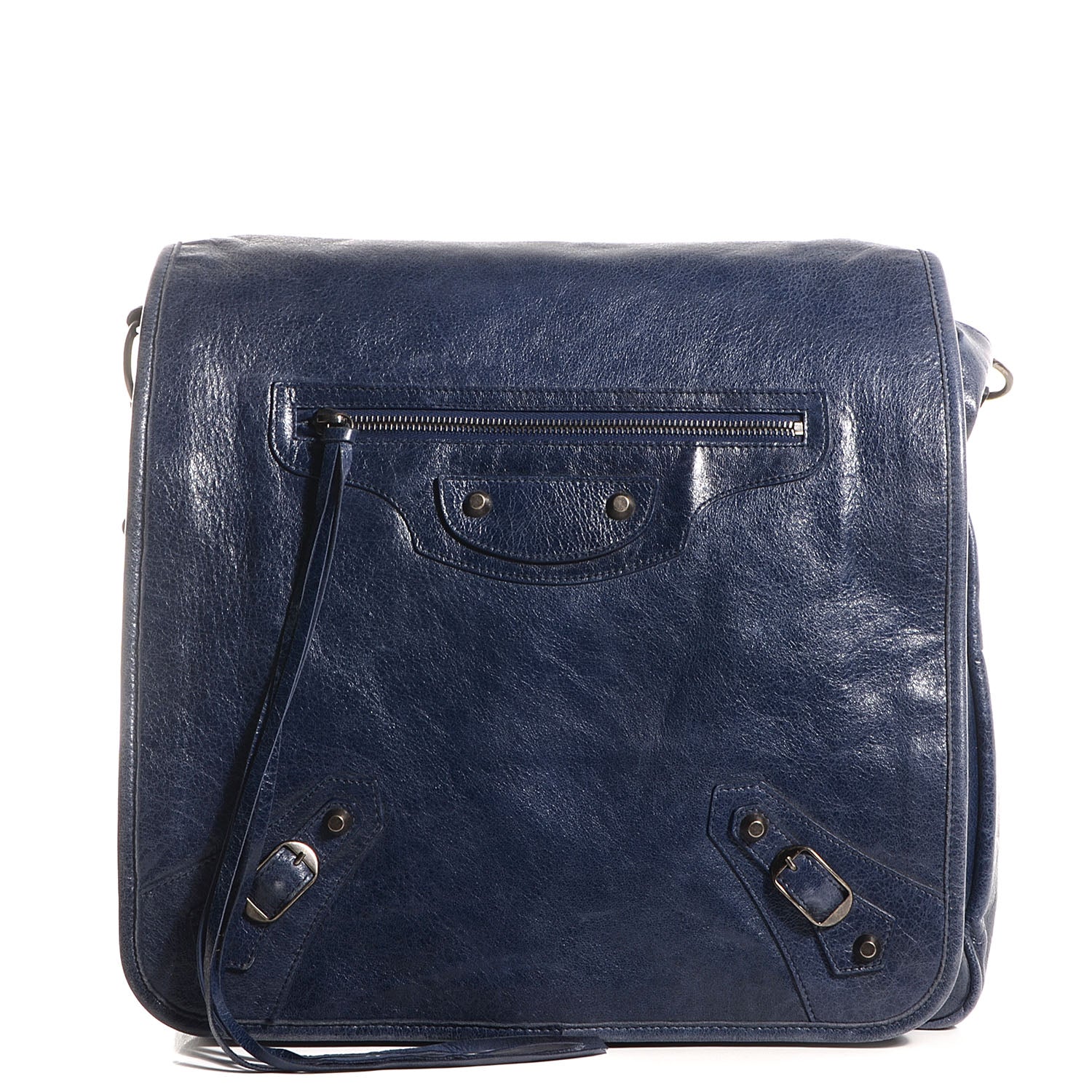 Balenciaga Chevre Besace Messenger Flap Bag Marine 1 of 12